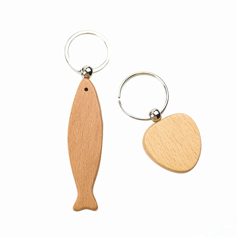 1 шт. пустой деревянный брелок в виде рыбы и сердца сделай сам рекламная подвеска