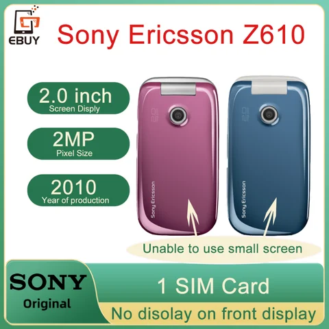 Разблокированный оригинальный мобильный телефон Sony Ericsson Z610 Z610i GSM 3G раскладной сотовый телефон