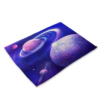 starry sky moon pattern table mat creative universe printing table napkin placemat kitchen decoration for wedding party