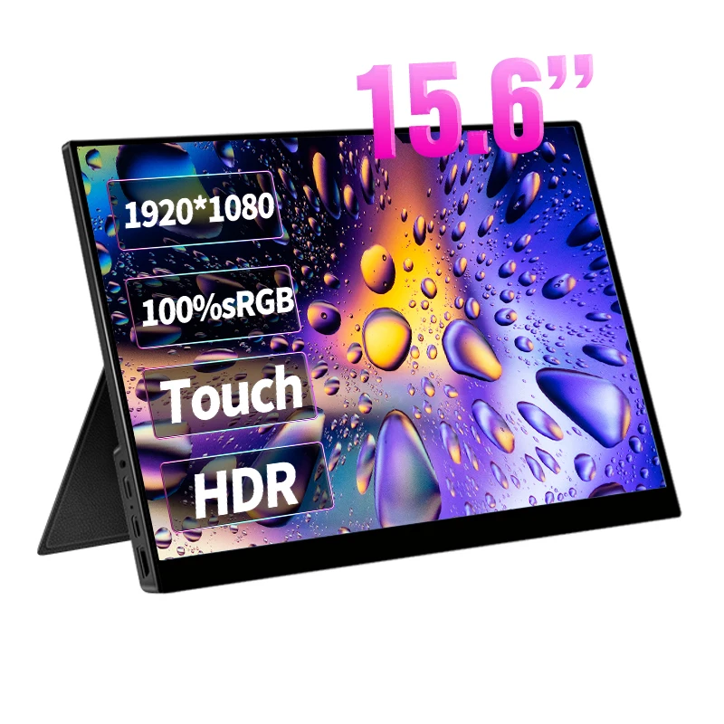 

15.6 Inch 1080P Touchscreen Portable Monitor FHD 1920x1080 HDR 100%sRGB Ultralight Display IPS Gaming Screen For Mac Phone PS4/5