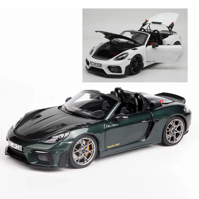Фото NOREV 1:18 для 718 Spyder RS Weissach Pack, полностью открытая коллекция моделей автомобиля из сплава, декоративный подарок №1