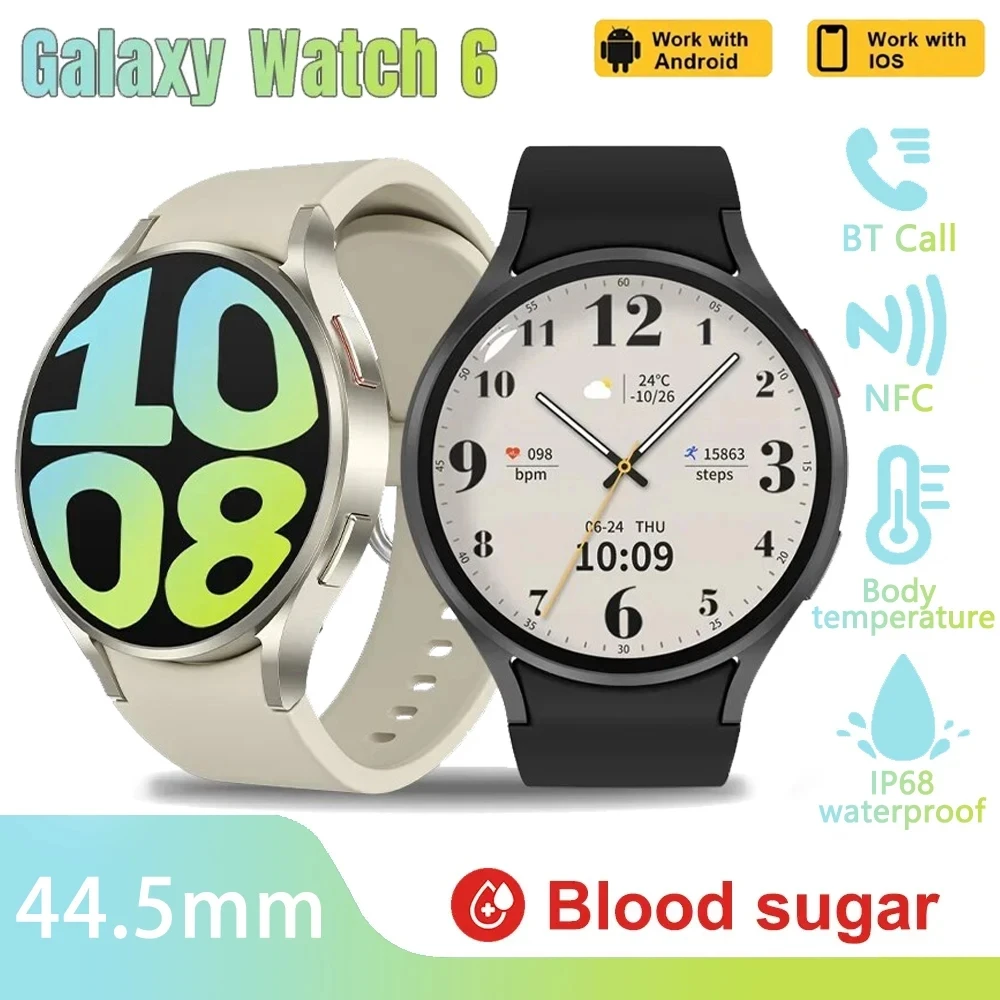 

Новые модные часы для Galaxy Watch 6, Смарт-часы с Bluetooth для звонков, мужские и женские умные часы с измерением кровяного давления и пульса для Android и IOS