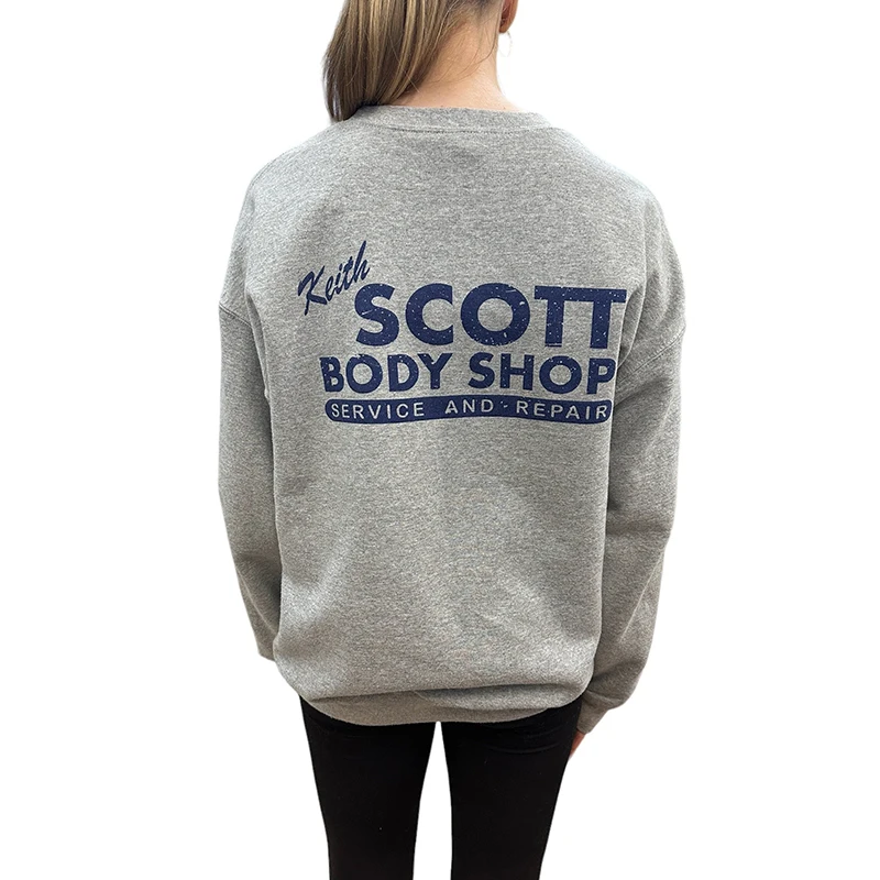 Keith Scott Body Shop Сервис и ремонт Женская толстовка с круглым вырезом Хлопок One Tree Hill