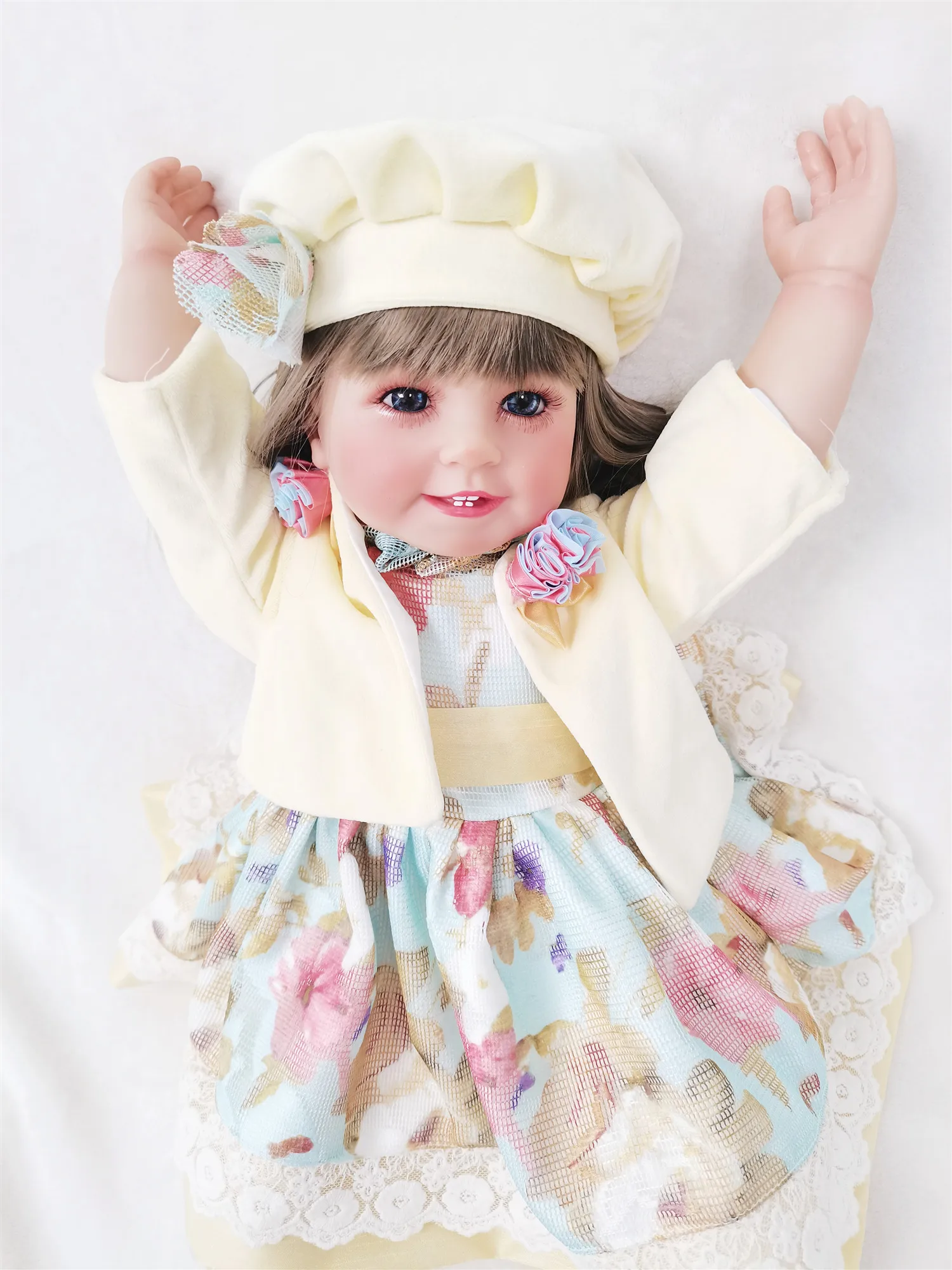 

Cute Princess Long Hair 60cm Big Size Silicone Vinyl Reborn Doll Toy Lifelike Toddler Babies Alive Bebe Girl Birthday Gift Kid