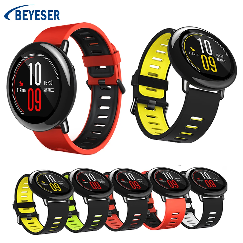 

New Official Style Two-Color Sports Wristband With Soft Silicone Luxury And Stylish Atmosphere For Huami Watch Replacement Strap