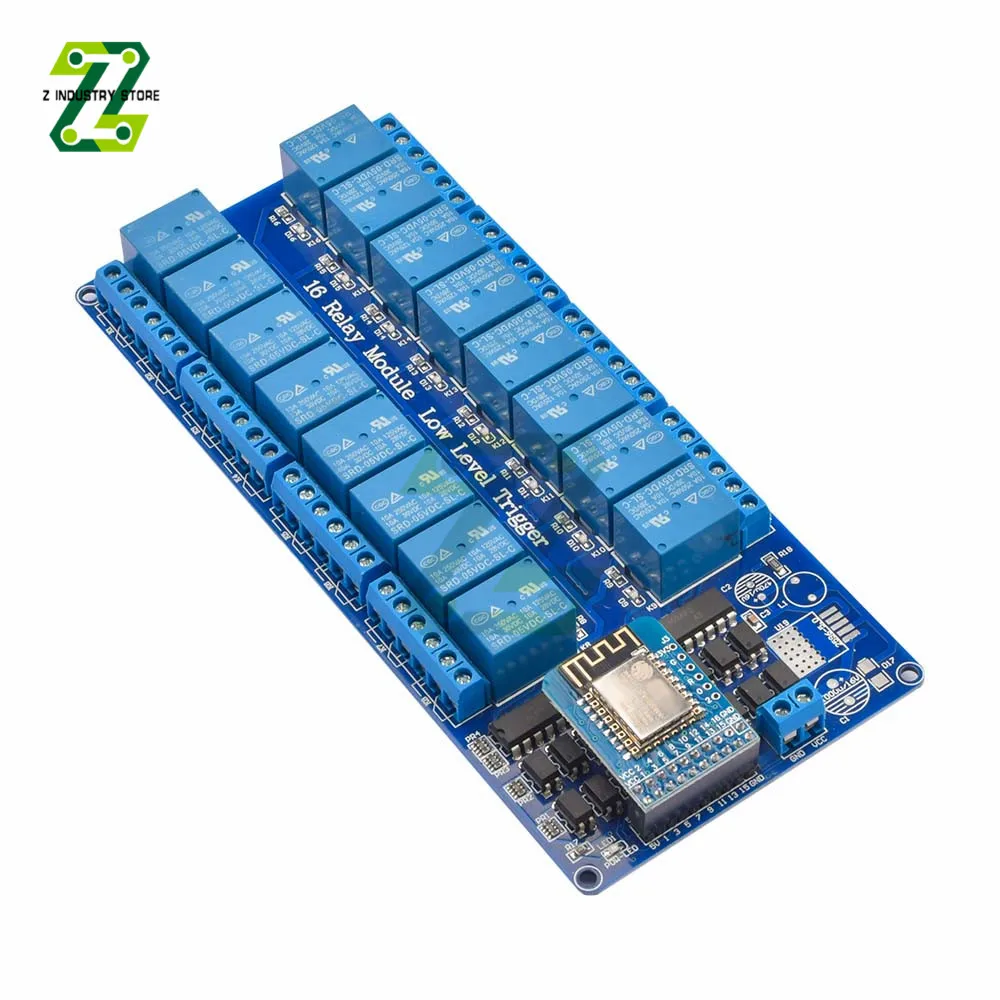 

16 Channel Relay Shield Module Wifi Relay Module DC 5V 12V for ESP8266 Wifi Relay DIY Kit