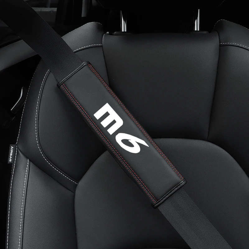 

For Mazda M 6 1pc Cowhide Car Interior Seat Belt Protector Cover For Mazda CX3 car Auto Accessories