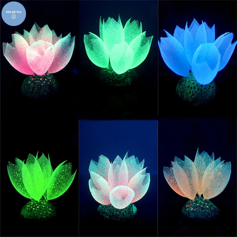 

Luminous Fish Tank Coral Leaf Aquarium Resin Seaweed Ornament Fishbowl Lotus Grass Jellyfish Carp Turtle Shrimp Reptile Animals