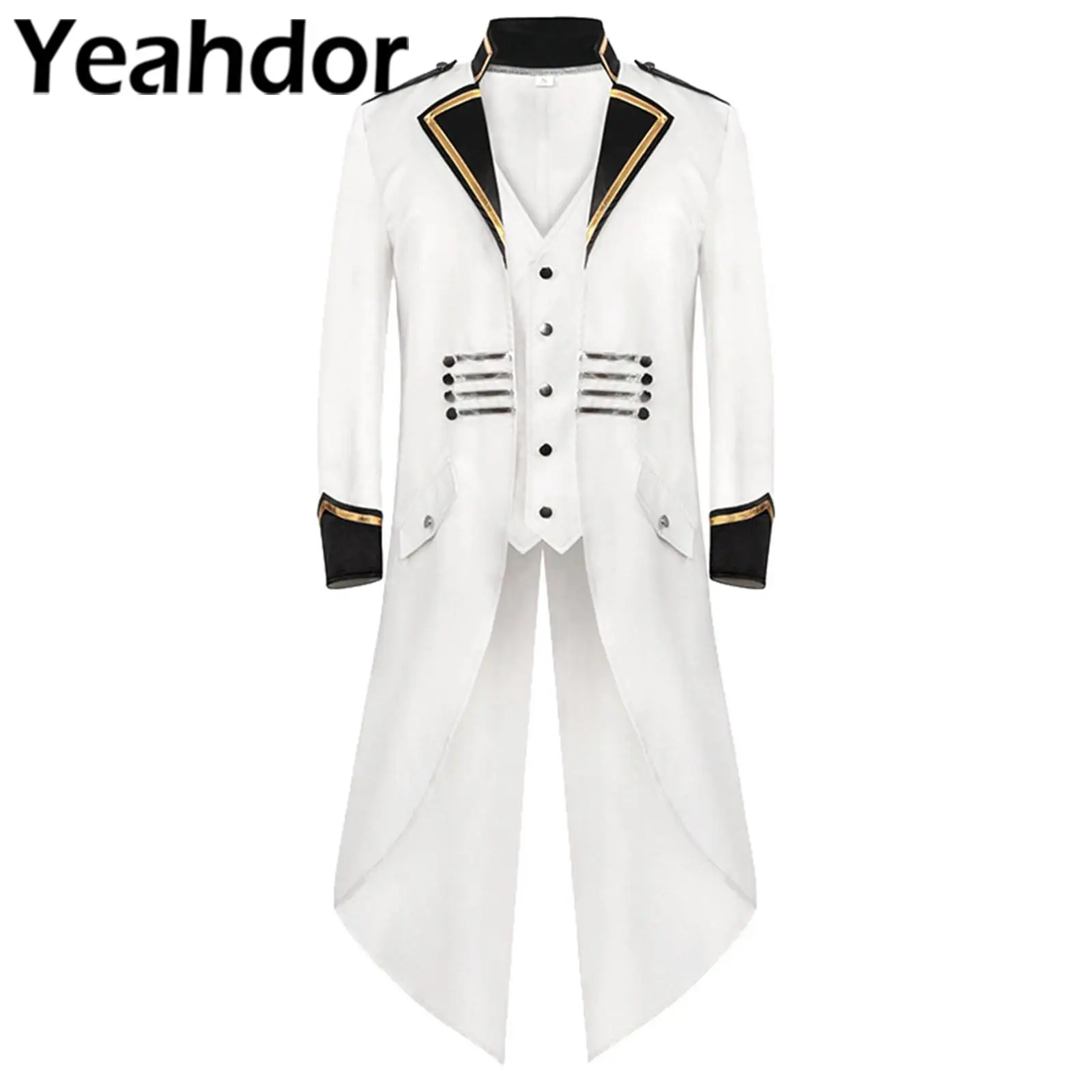 

Мужской винтажный смокинг в стиле панк, официальные куртки с длинным рукавом, мужская верхняя одежда для маскарада, костюмы в стиле 1920-х годов