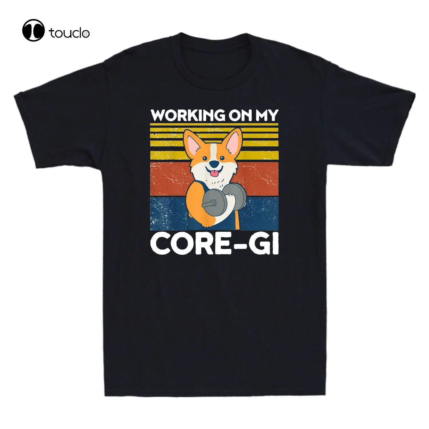 

Working On My Core Gi Funny Corgi Dog Workout Weightlifting Retro Men'S T-Shirt size shirts