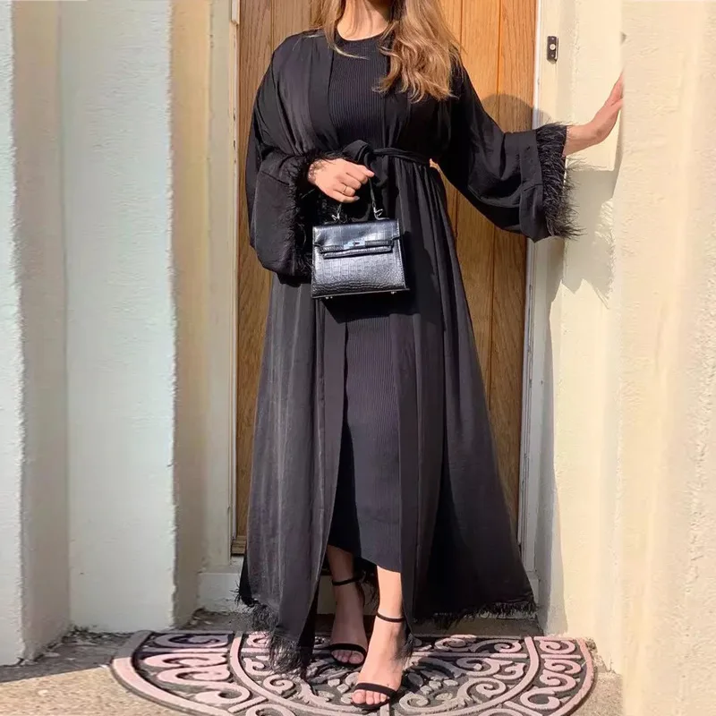 

Eid Women Muslim Hijab Dress Middle East Dubai Turkey Clothing Abaya Dubai Cardigan Robe Abaya Dubai for Woman Ramadan Robes