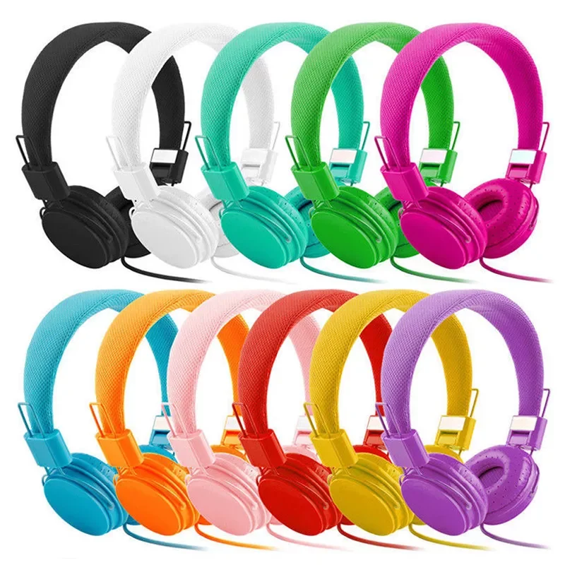 

Wired Stylish Headband Earphone High Quality Stereo Bass Noise Reduction Game Headphone Foldable Portable Children Headset