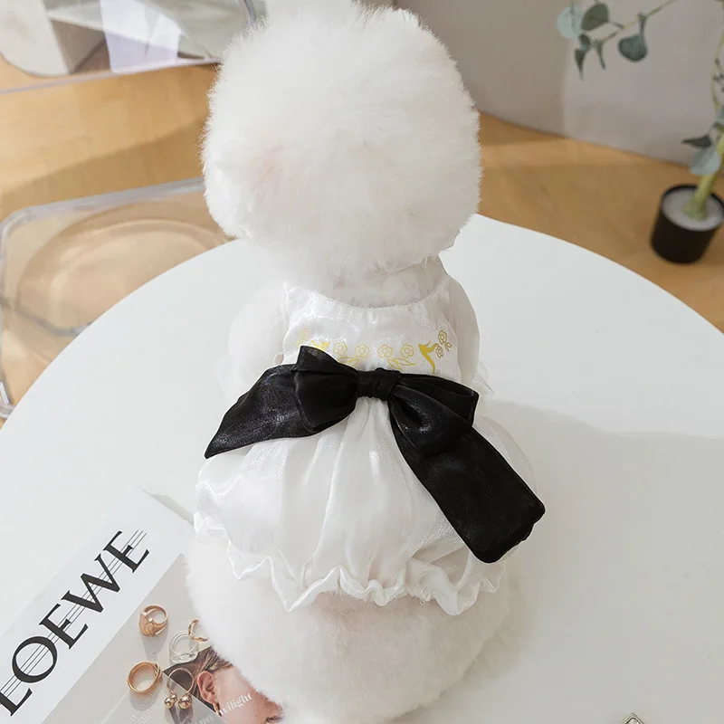 

Spring Summer Pet Clothes Kitten Puppy Big Bow Lace Dress Small and Medium-sized Dog Princess Skirt Chihuahua Yorkshire Poodle