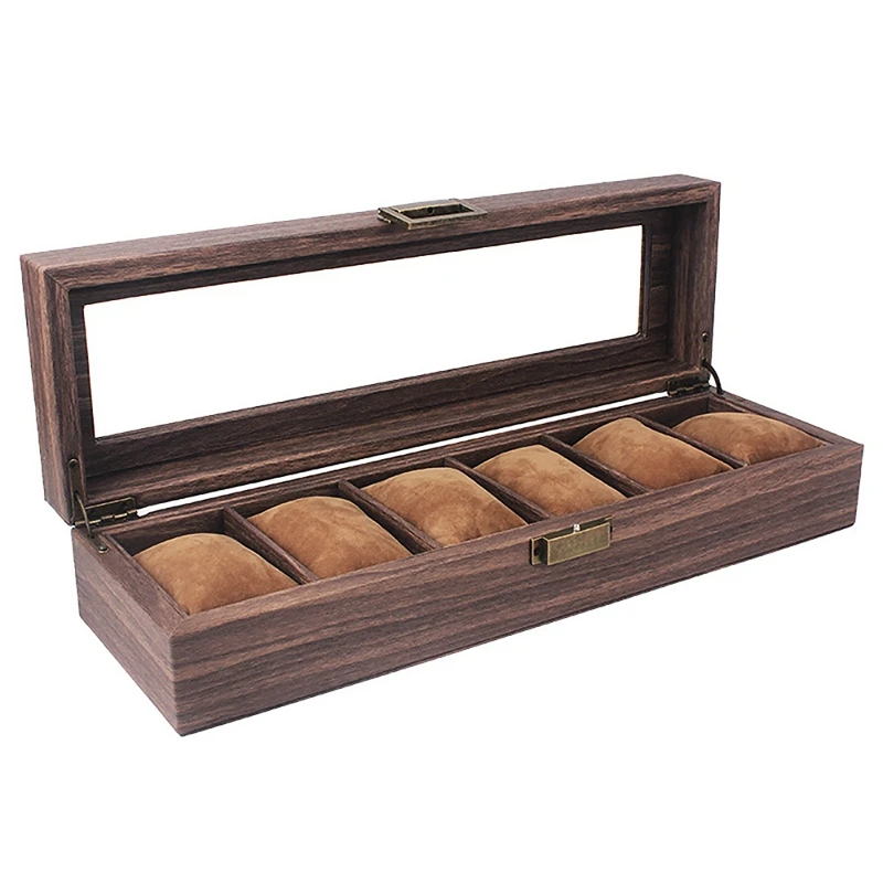 

Kili 6 Grids Watch Box Wooden Watch Case Holder Organizer Storage Box For Quartz Watches Jewelry Boxes Display Best Gift