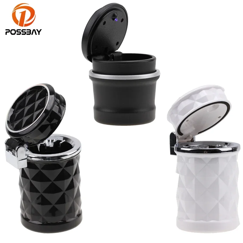 Автомобильная пепельница POSSBAY синяя светодиодная подсветка для сигарет