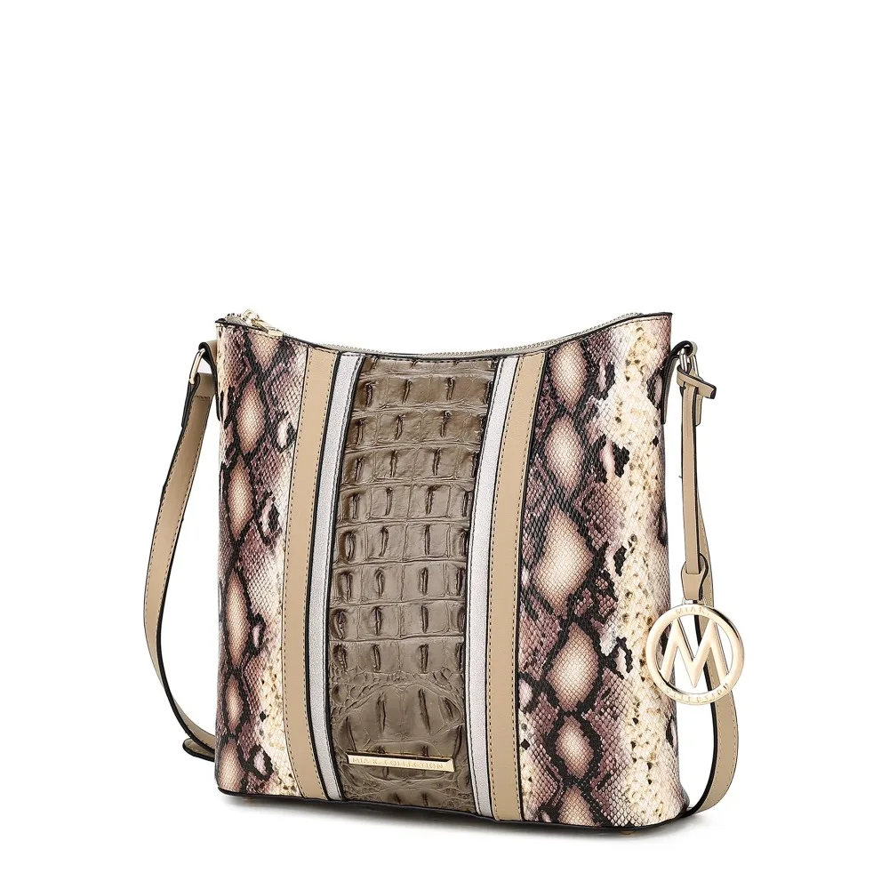 

Роскошная женская сумка-тоут из искусственного Крока и змеиной кожи, 2023