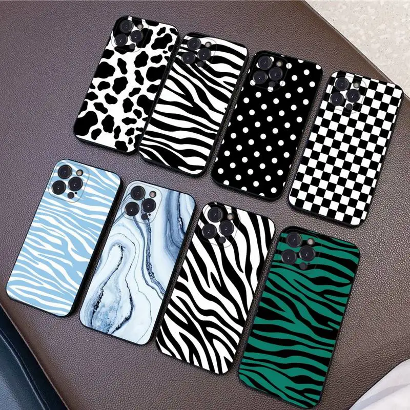 

Cow Zebra Pattern Phone Case Silicone Soft for iphone 14 13 12 11 Pro Mini XS MAX 8 7 6 Plus X XS XR Cover
