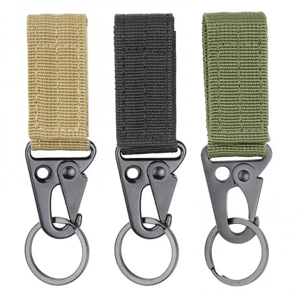 

Outdoor Hanging Nylon Webbing Belt Metal Hook Buckle Olecranon Keychain Clasp Tactical Carabiner Backpack Accessory