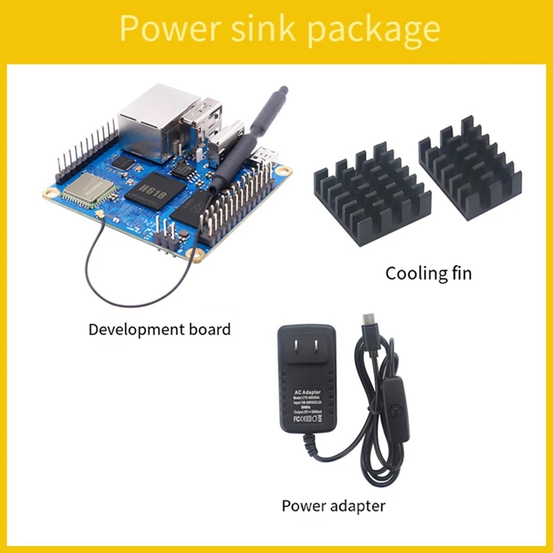Для Orange Pi Zero3 Макетная плата 4 ГБ ОЗУ H618 Wi-Fi5 + BT5 Gigabit LAN Android12 Debian12 с радиатором