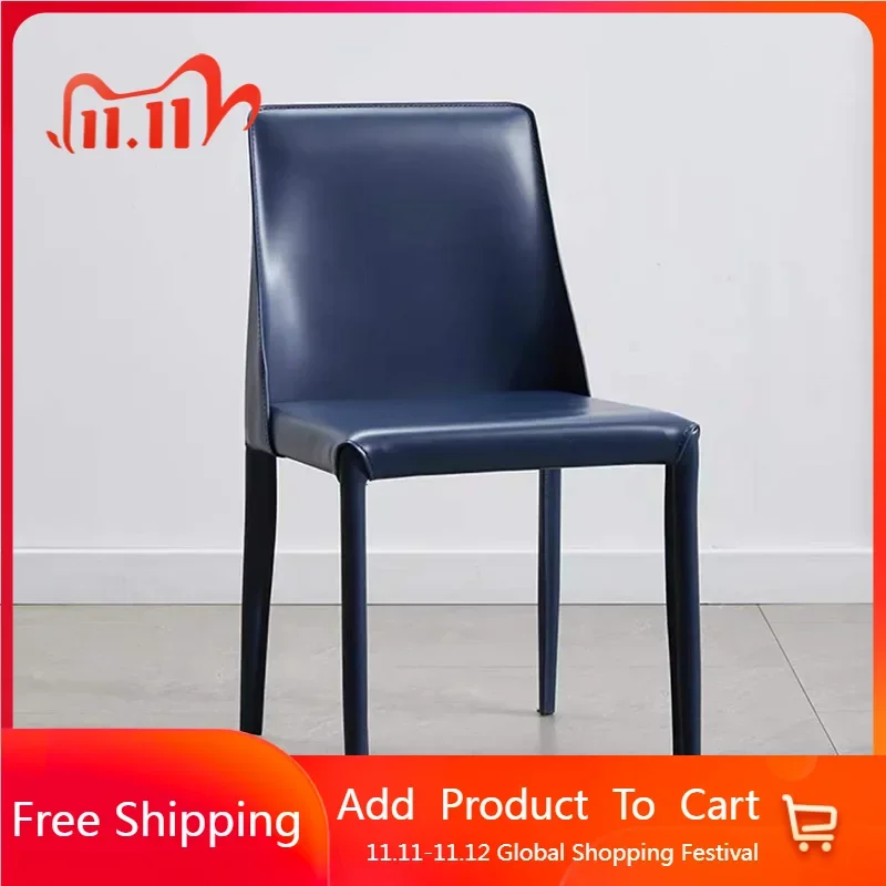 

Design Mobile Dining Chairs Living Room Leather Office Salon Styling Dining Chairs Nordic Sillas Comedor Home Furniture WW50DC
