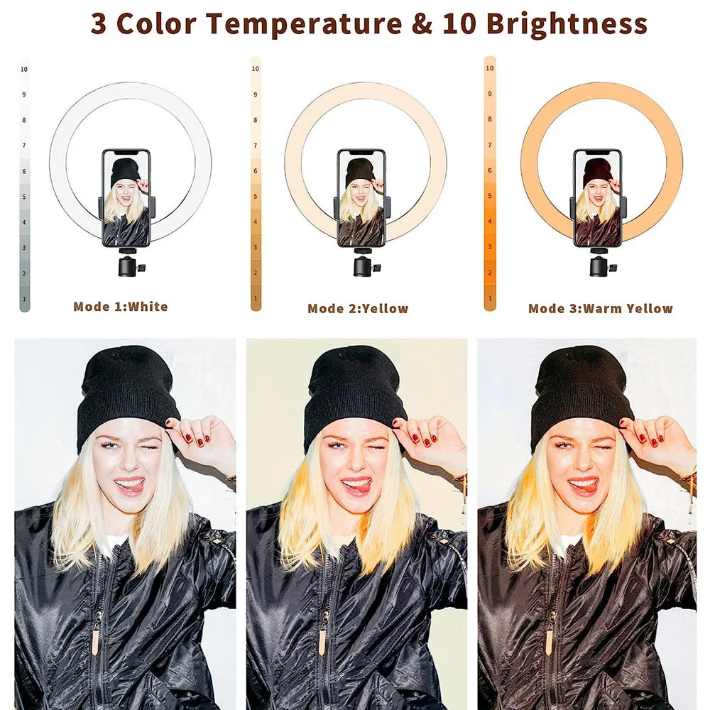 Кольцо женское длиной 12 дюймов с удлиненным штативом 67 и держателем для телефона