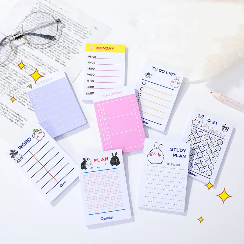 

24 pcs/lot Kawaii Rabbit Memo pad Sticky Notes Cute N Times Stationery Label Notepad Bookmark Post School Supplies