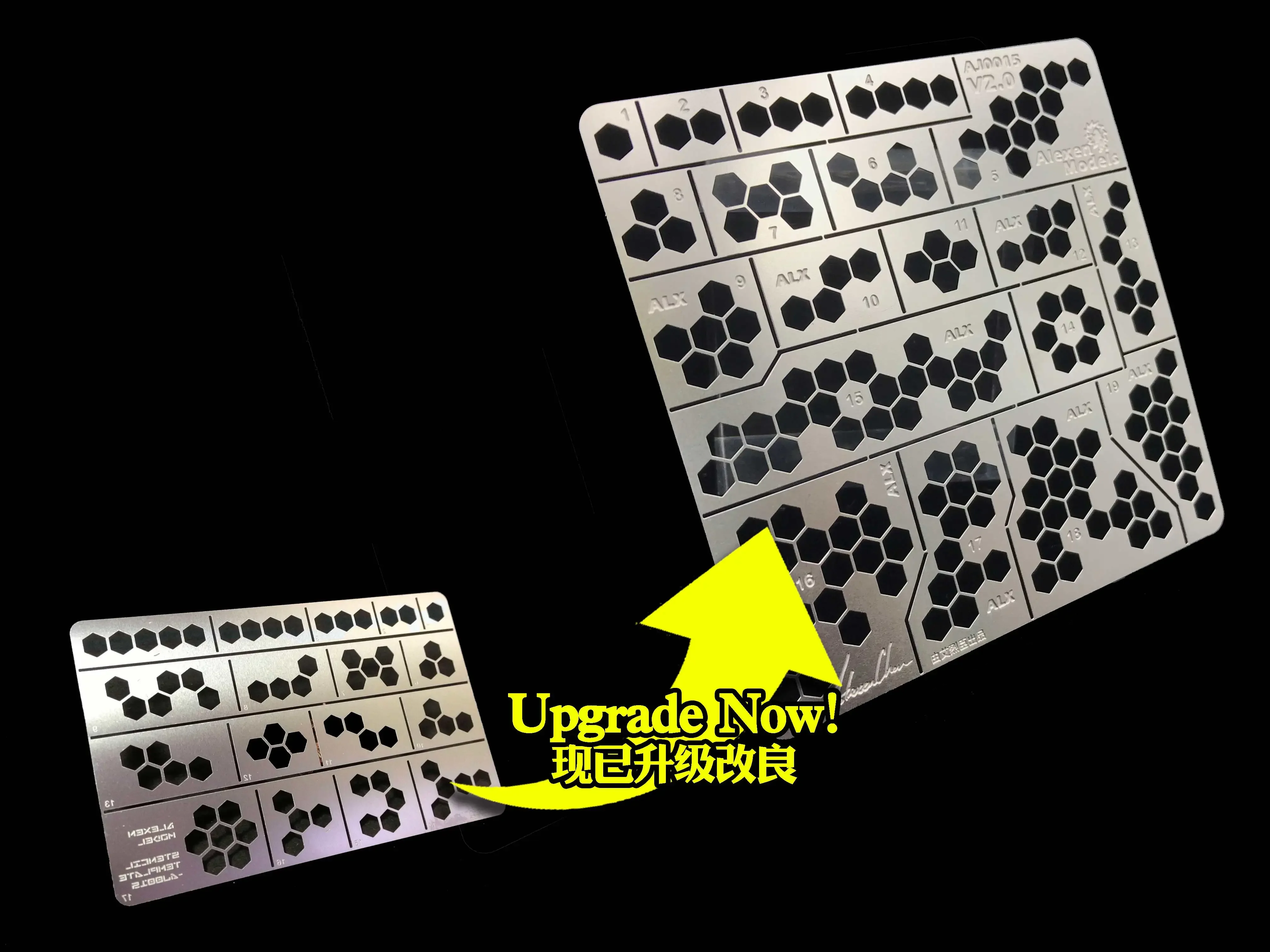 Alexen Models AJ0015 Шестигранный цифровой камуфляжный трафарет MS Гуманоидный инструмент