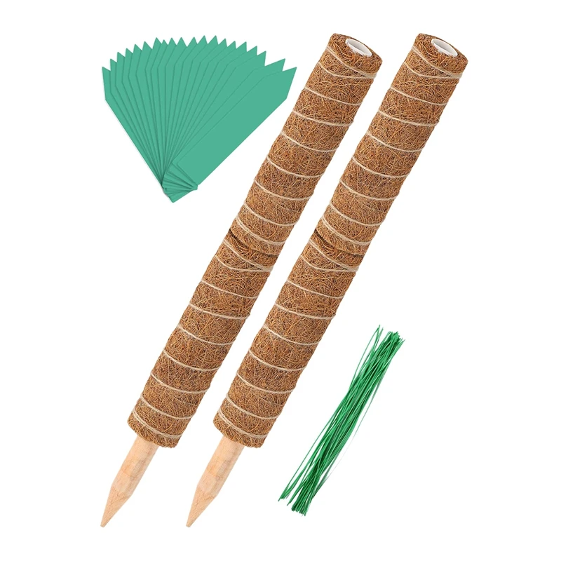 

Promotion! 82Pcs Moss Poles Set - 2 Pcs 20 Inches Coir Totem Poles Moss Climbing Sticks For Indoor Creepers Plant Support Extens