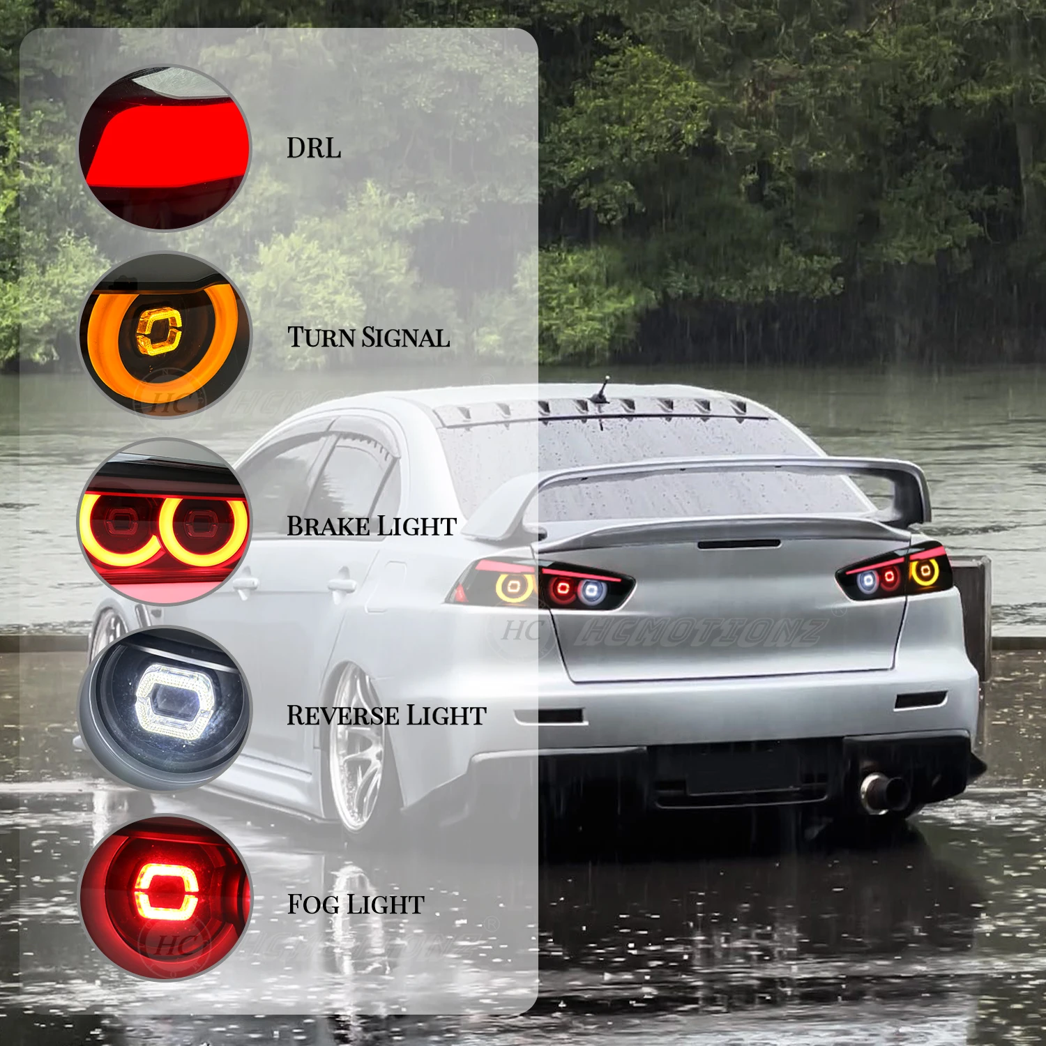 Светодиодные задние фонари HCMOTIONZ для Mitsubishi Lancer автомобильные аксессуары 2008-2017 EVO X