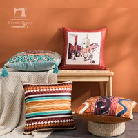 morocco style ethnic sofa cushion cover decorative pillow case 4545cm red blue throw pillowcase decor home farmhouse