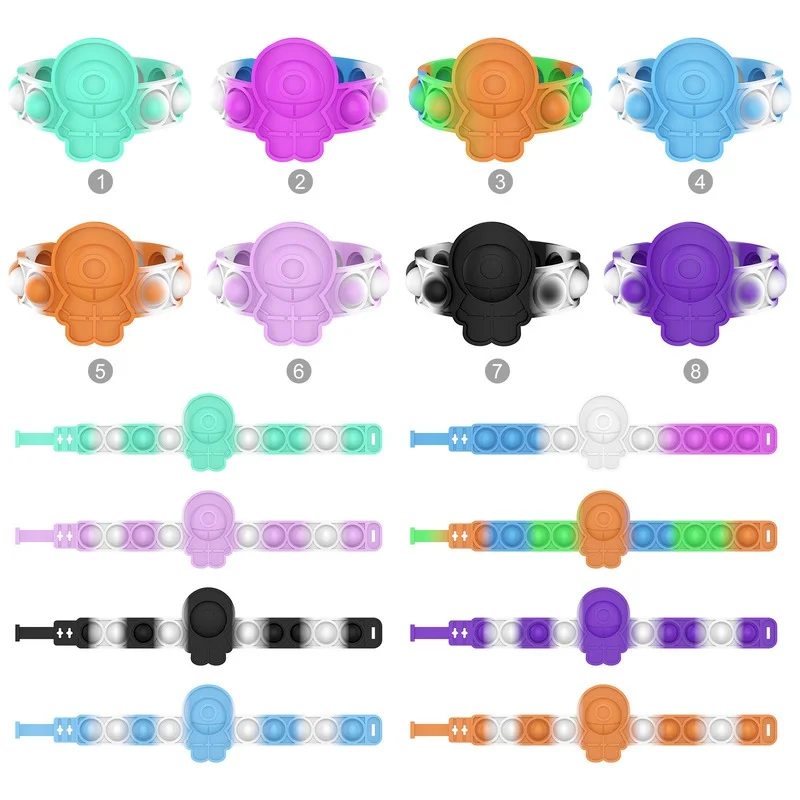 

New Fidget Toys For Children Push Bubble Dimple Bracelet Decompression Toy Adults Anti Stress Reliever Sensory Toy Kids Gift