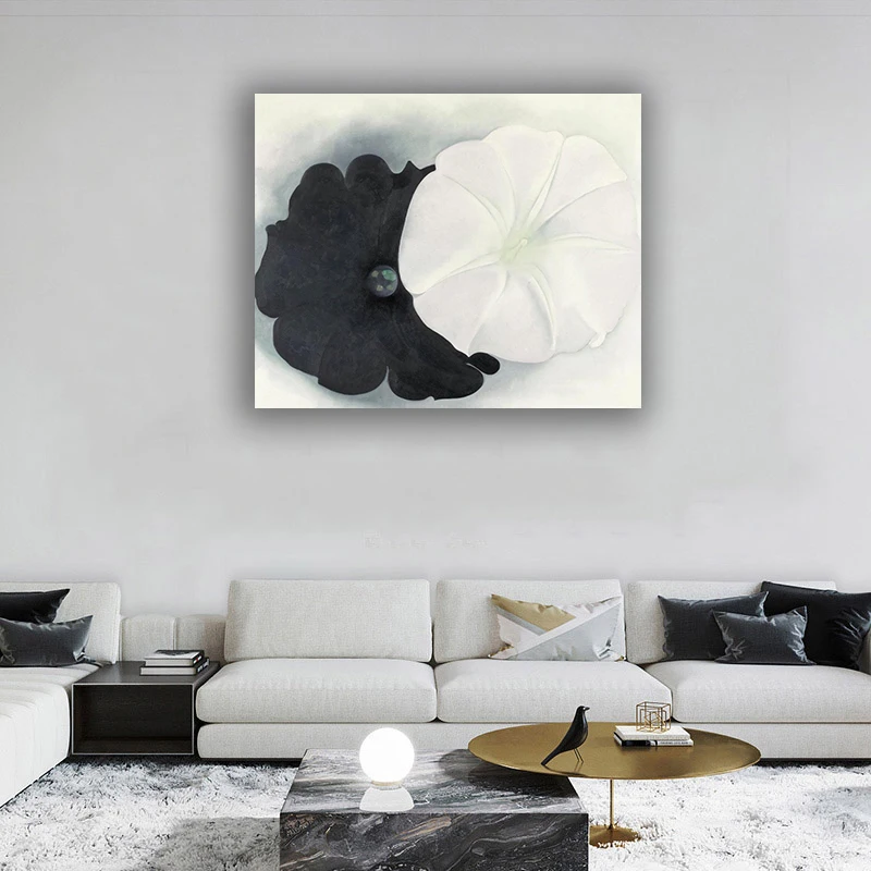 Джорджия о'keeffe черная Petunia и белая утренняя слава фотография на холсте
