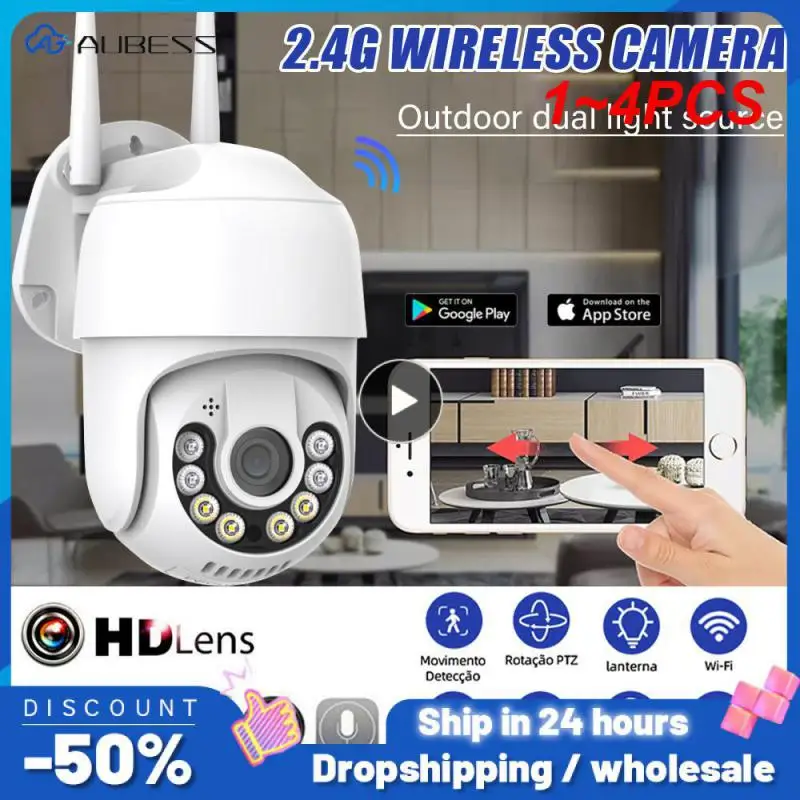 

1~4PCS WIFI IP Camera Outdoor Security Color Night 2MP Wireless Video Surveillance Cameras Smart Human Detection iCsee