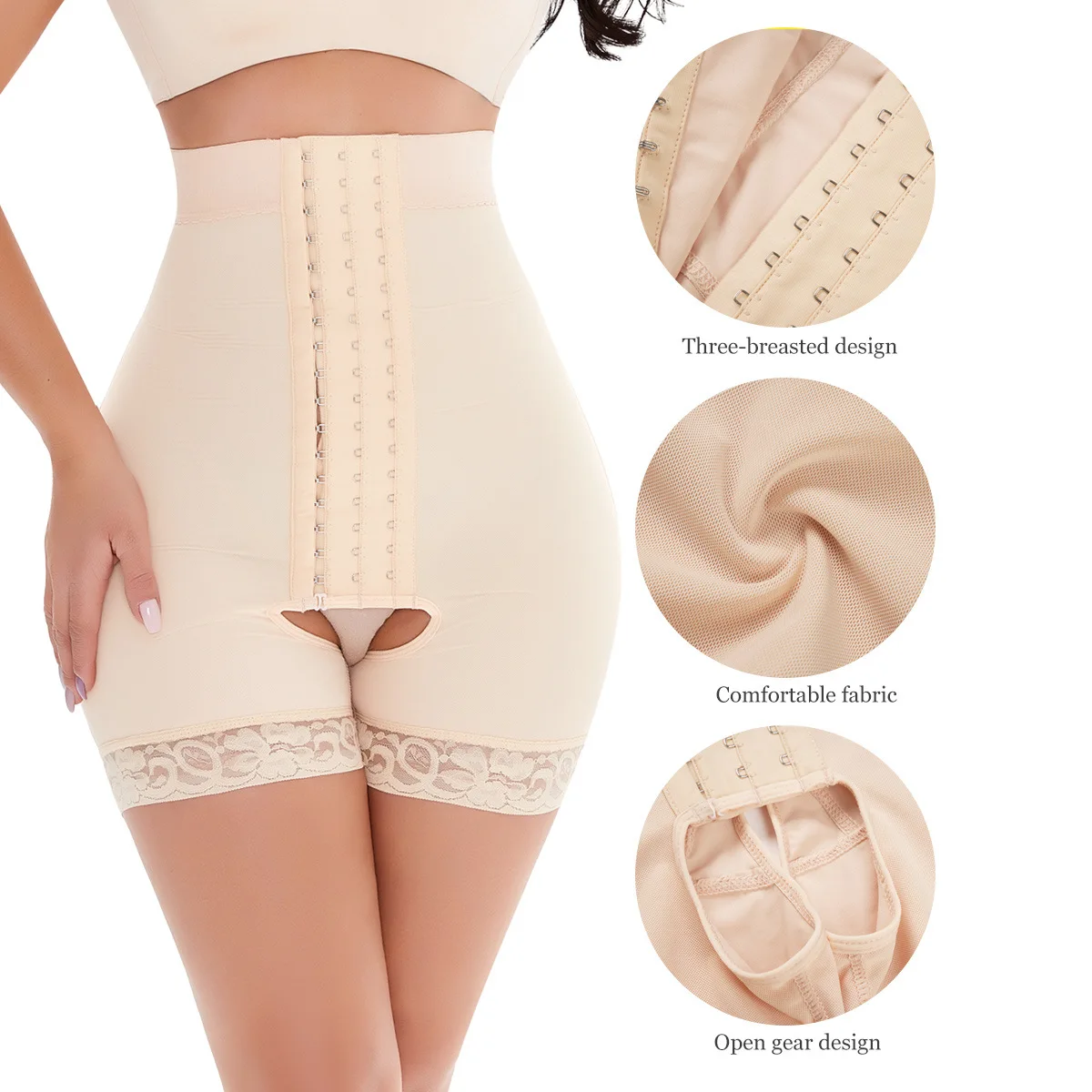 Women Waist Trainer Butt Lifter Body Shaper Firm Belly Control Shapewear High Waist Shorts Slimmer Girdle Panties With Hook