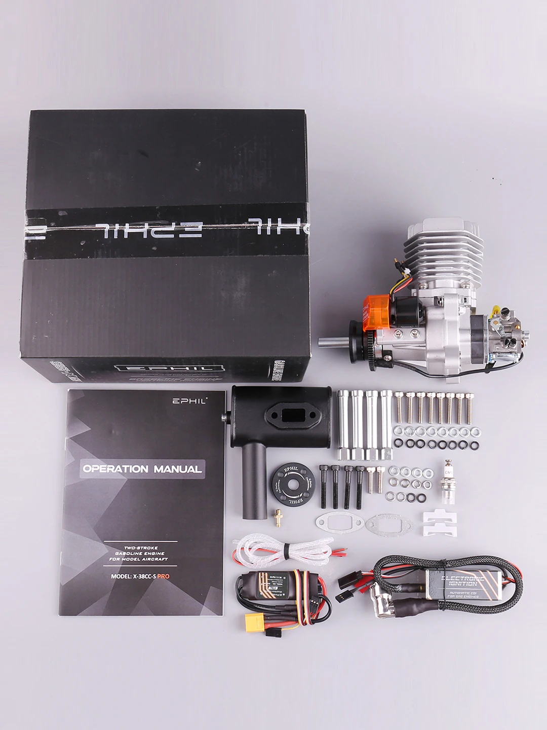 Фото Ephilpower X-38CC-S Pro модель самолета бензиновый двигатель электрический стартер одноцилиндровый двухтактный боковой ряд №5