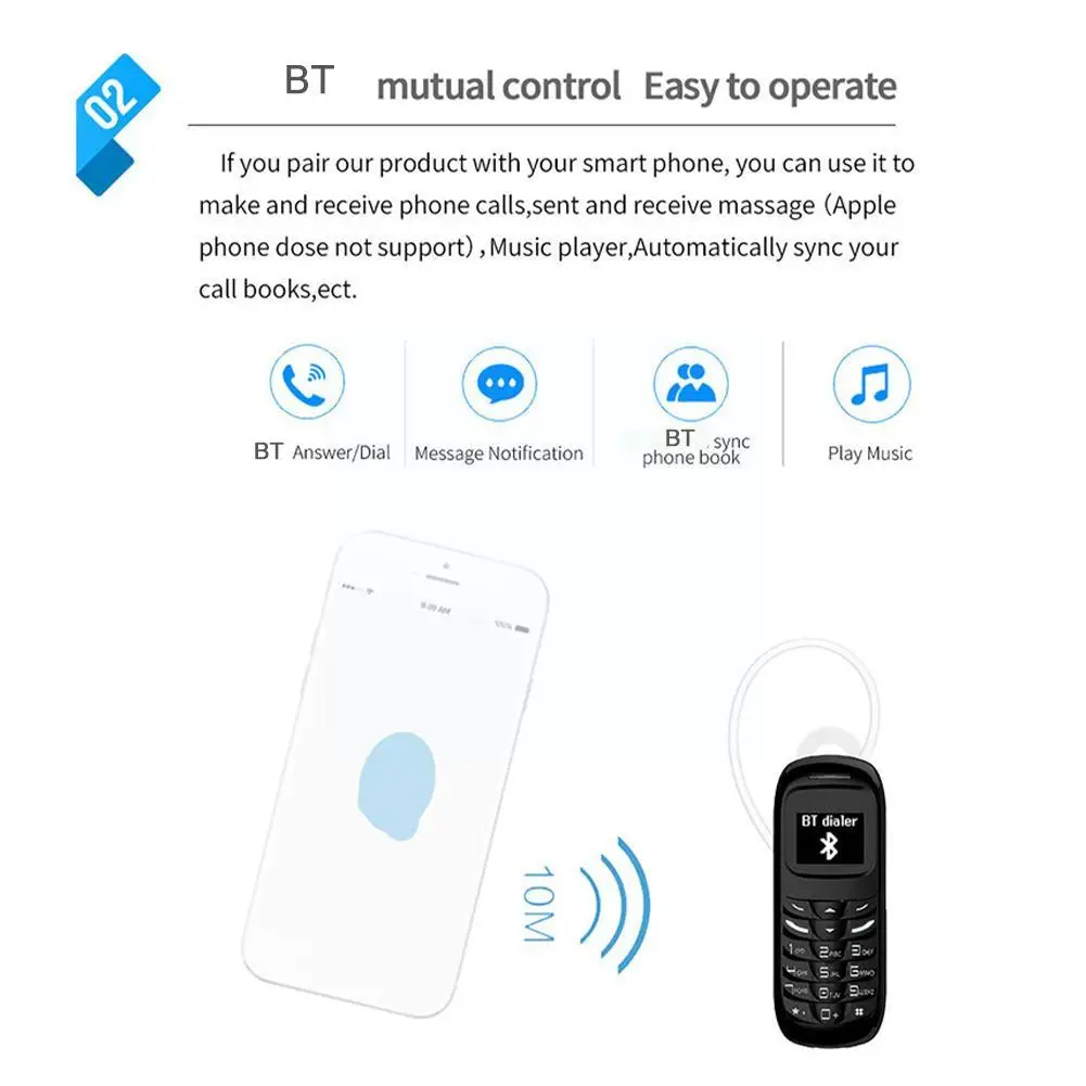 BM70 Mini Mobile Phone Bluetooth-compatible Cell Wireless Phone Phone GSM Cell Dialer BM70 Headset Earphone Gtstar E7C7 images - 6