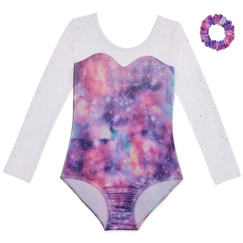 Блестящие танцевальные трико для танцев 2 комплекта Женская балетная одежда с