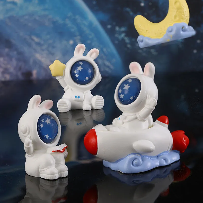 Фигурка миниатюрная Милая луна астронавт кролик микро-ландшафт полимерные