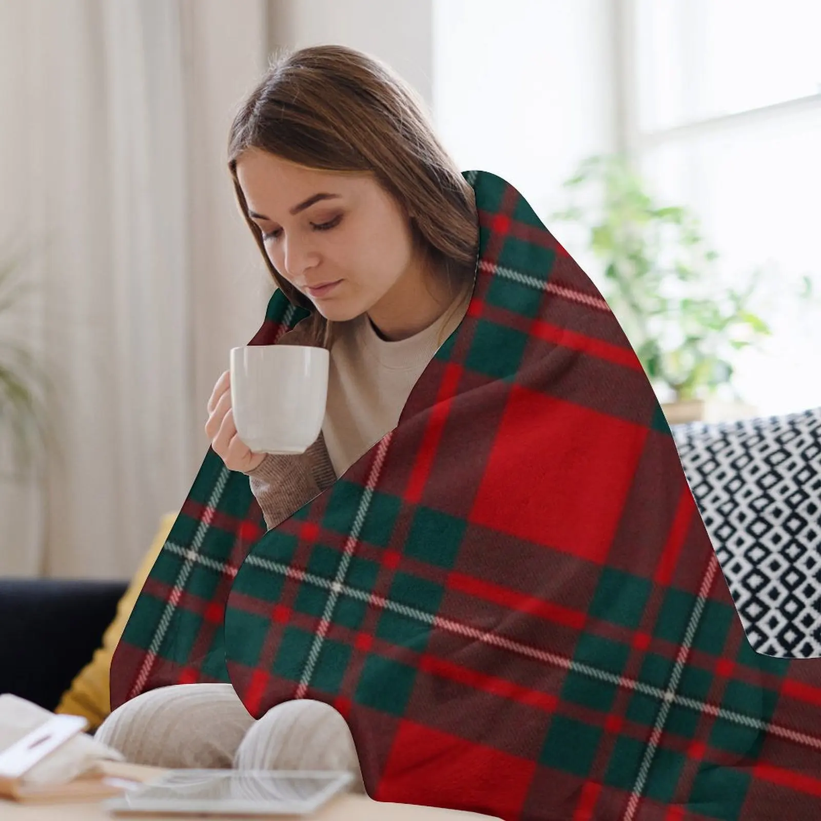 Фото Плед MacGregor Scottish Tartan, многофункциональное мягкое теплое одеяло для дома и путешествий №3