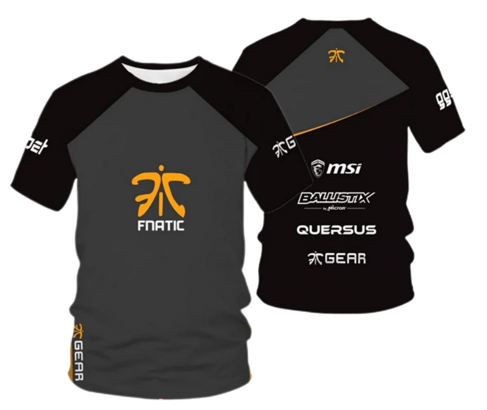 

Футболка Fnatic Esports Team, уличная одежда, футболка LOL CSGO DOTA2 Pro Player, модные футболки, топы, Джерси с 3D принтом для мужчин, женщин и детей