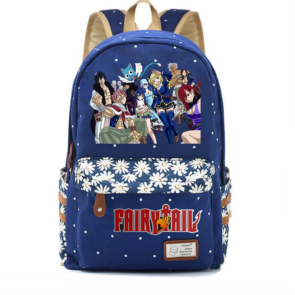 

Anime Fairy Tail Canvas Casual Backpack Student Zip Schoolbag Packsack High Quality Teenger Knapsack Unisex Travel Laptop Bag