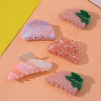 geometry irregular gradient bloom tulip strawberry colorful acetic acid hair claws for women summer hair clip huanzhi 2022 new