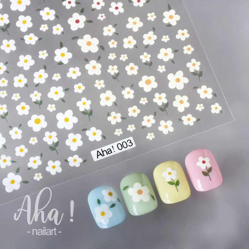 

1pcs Summer Daisy Cherry Fruits Nail Art Decals White Florals Petals Flowers Back Glue Nail Stickers For Nail Tips Beauty