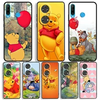 disney pooh bear cute for huawei p50 p40 p30 p20 p10 pro lite p smart z 2021 2019 4g 5g silicone soft black phone case