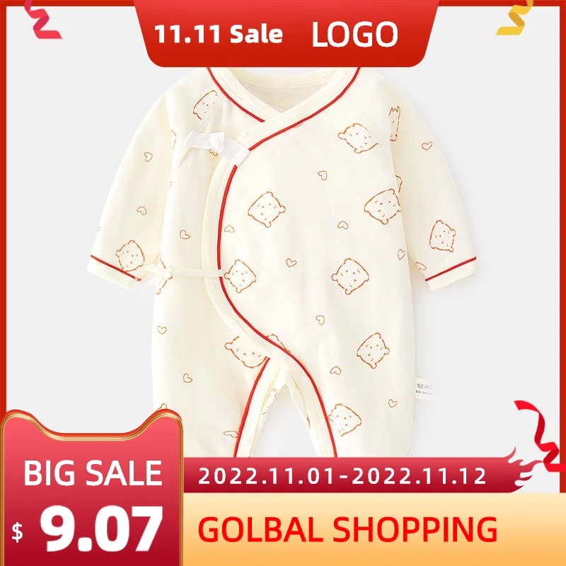 

Newborn Babies Girl And Boy Clothes 0 To 6 Months Baby Romper Infant Printed Boneless Onesie Fall Winter Kids Cotton Clothing