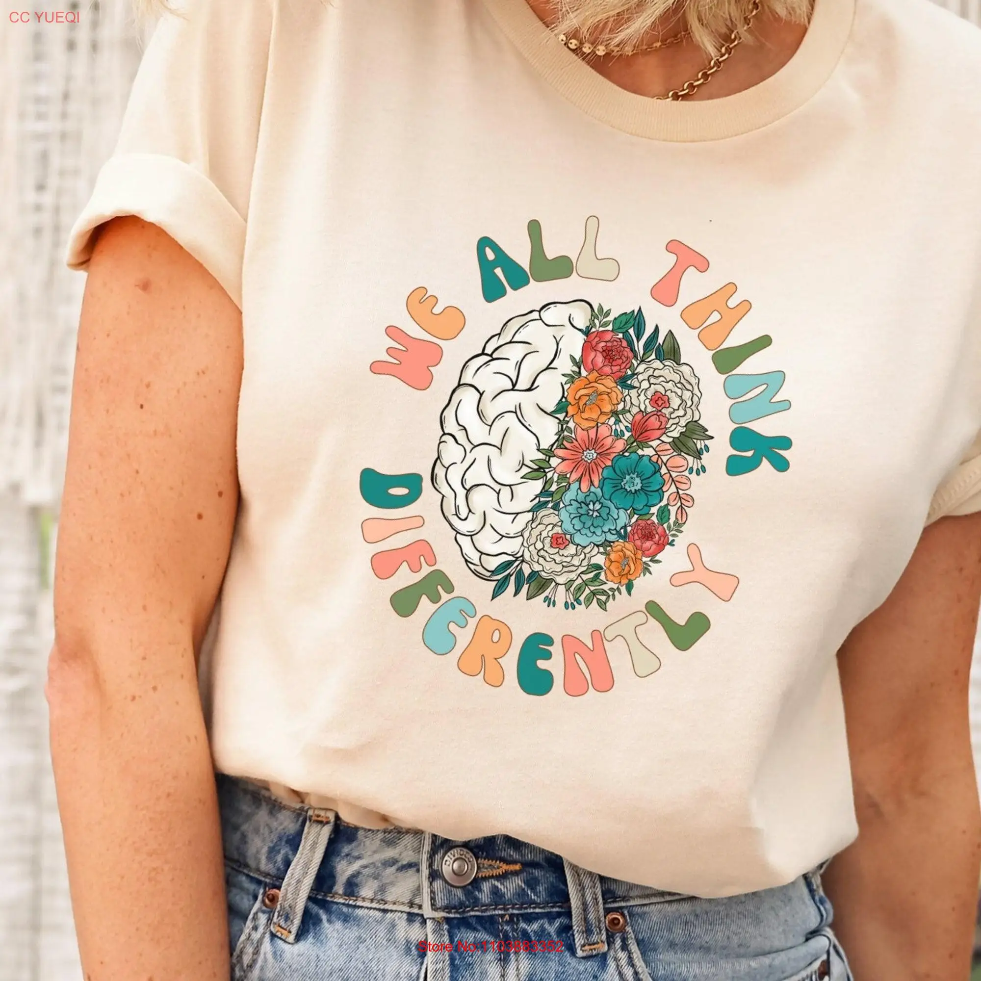 Все мы думаем по-разному футболка с аутизмом осведомленность о