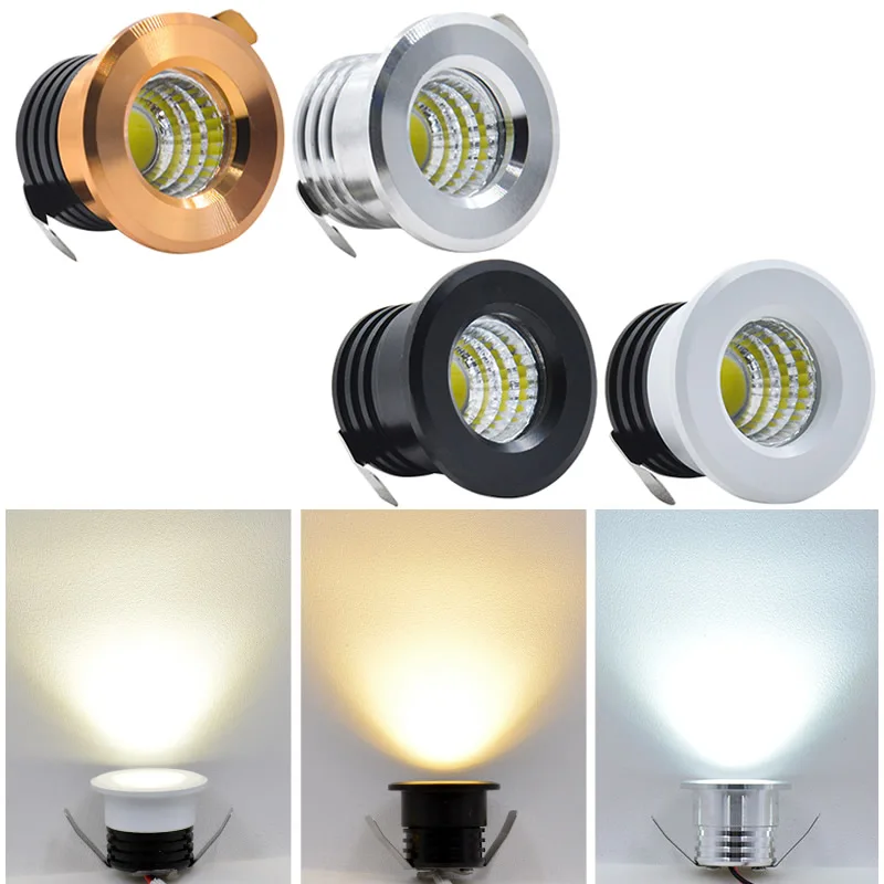 Приглушаемые мини светодиодные потолочные светильники 3 Вт Cob AC85-265V 12 В вырез 30 мм