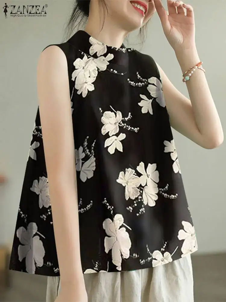 Женский богемный летний топ с цветочным принтом Элегантная Модная рубашка без