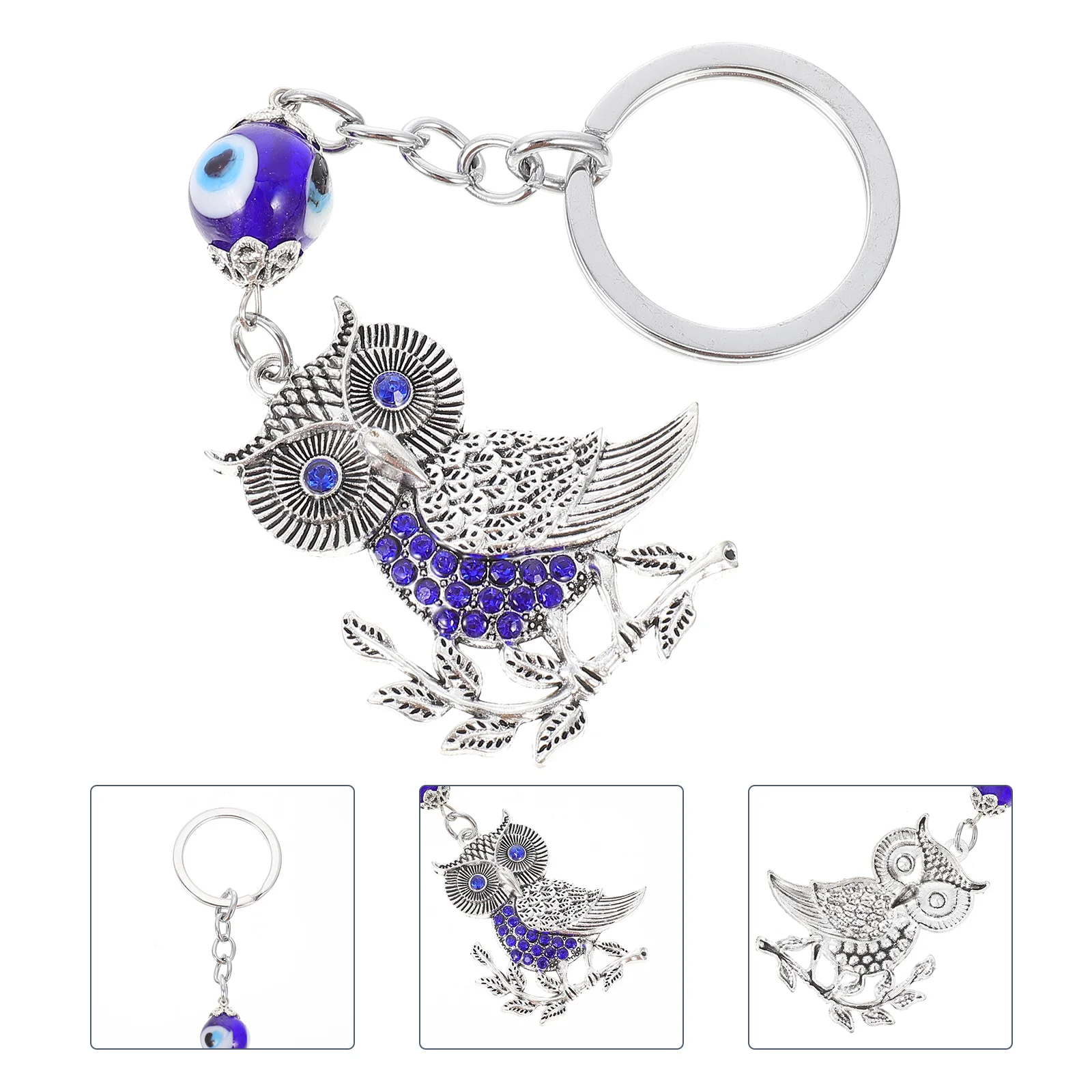 

Bag Hanging Decoration Blue Eye Owl Keychain Pendant Exquisite Novel Key Ring