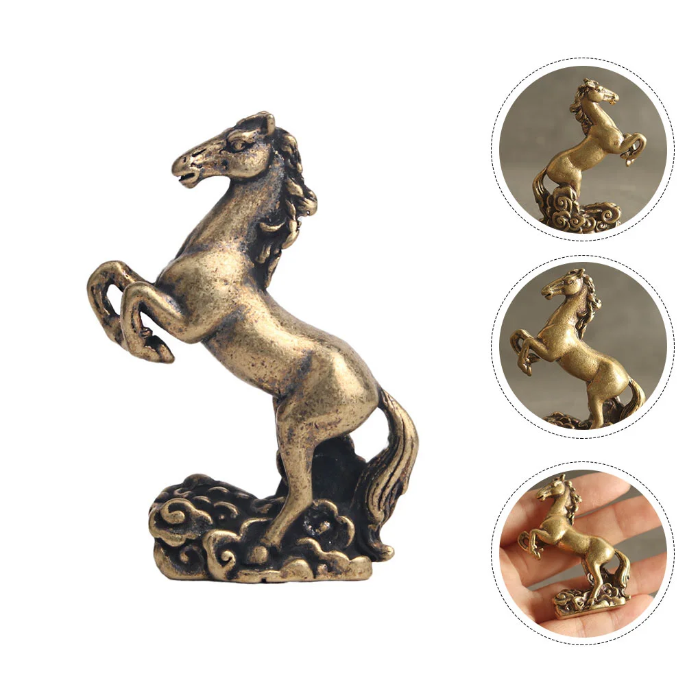 

Horse Statue Brass Animal Figurine Chinese Figurines Lucky Zodiac Decor Sculpture Sculptures Fengshui Tea Supplies Wealth Mini